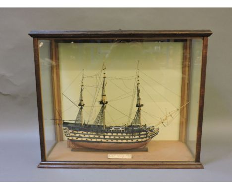HMS Victory model, cased