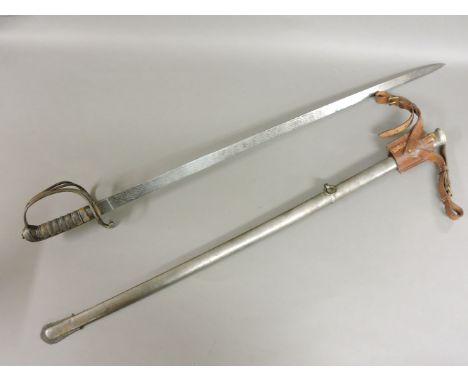 A Victorian 1845 pattern infantry officer's dress sword, the blade engraved with VR cypher and presentation inscription 'Pres