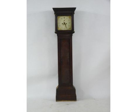 A 19th century longcase clock, with square painted dial and eight day movement