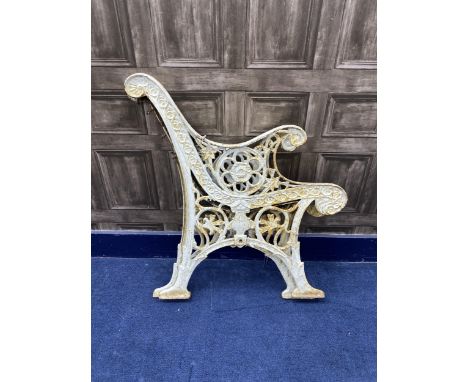 PAIR OF VICTORIAN CAST WROUGHT IRON BENCH ENDS