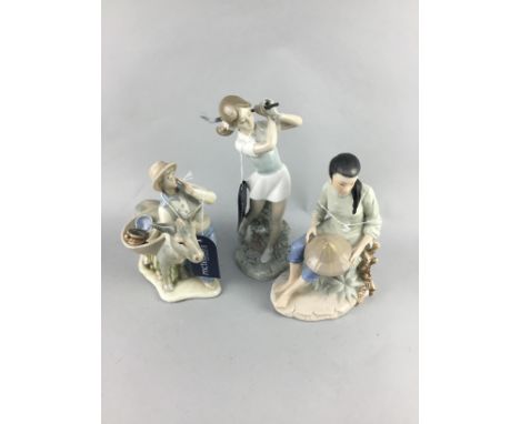 ROYAL DOULTON FIGURE OF 'NINETTE', HN 2379, 21cm highm along with a Royal Doulton figure of 'Eve', HN 4866, 22cm high, a Nao 