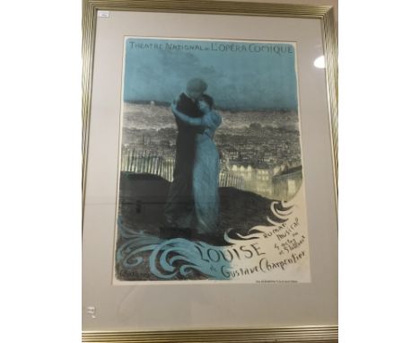 LITHOGRAPH FOR THE THEATRE NATIONAL L'OPERA COMIQUE, framed and under glass, 110cm x 88cm, along with other theatrical and ot