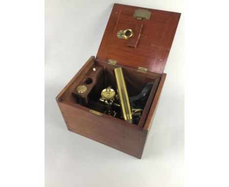MONOCULAR MICROSCOPE, in case, the case 23cm high