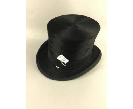 VINTAGE BLACK FELT TOP HAT, by Carswell of Glasgow, with original box