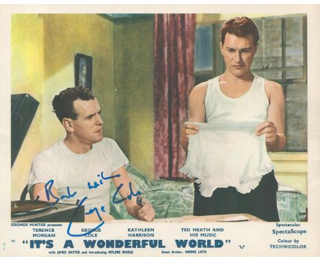 George Cole signed It's a Wonderful World vintage colour lobby card. Good condition Est.