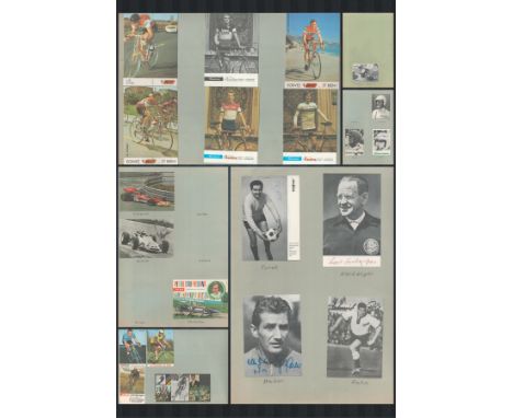Presentation collection of signed/ unsigned Sports vintage photos. Signatures Include: Marko, Hubert Hahne, Xavier Perrot, Gi