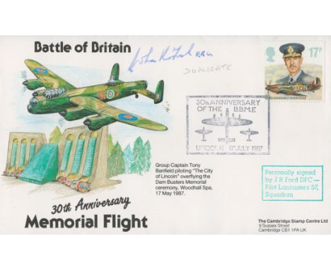 J R Ford DFC (Lancaster Pilot 57th Squadron) Signed Battle of Britain 30th Anniv Memorial Flight FDC. 59 of 85 Covers Issued.