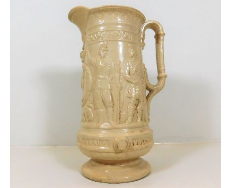 A Victorian Army, Navy &amp; Brave Volunteers ewer 10in tall