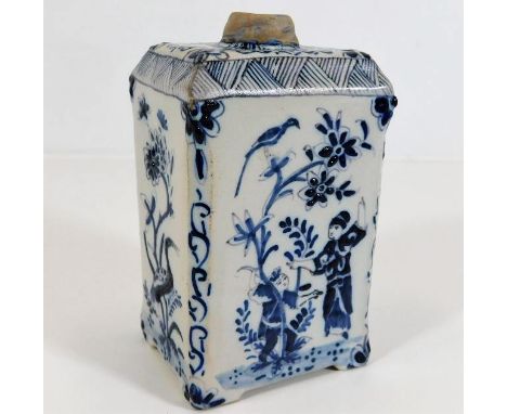 A French Veuve Perrin faience caddy 4.75in tall