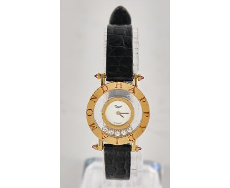 Chopard, Happy Diamonds, Schweiz, Ref. 20/4951-21, rundes Gehäuse in 18kt Roségold, auf der Lünette umlaufend bez. "HAPPYDIAM