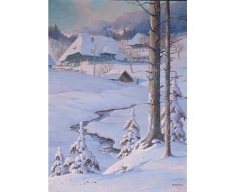 Hauptmann, Karl (Freiburg 1880 - 1947 Todtnau, Landschaftsmaler, bekannt für idealisierte Darstellungen des Schwarzwalds),"Sc