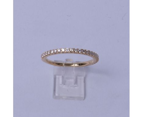 Halbmemoire-Ring, 18kt Gelbgold, 25 Brillanten zus. ca. 0.33 ct., ca. 1.9 g, RM 56