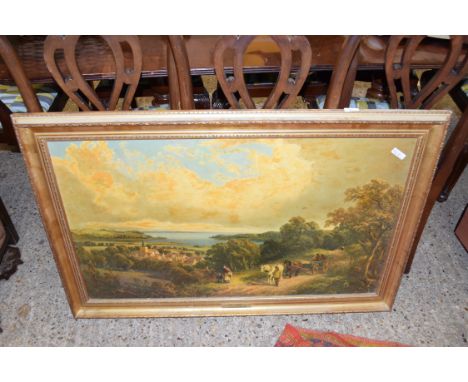 AFTER J E MEADOWS, 'NEAR BRADING', OLEOGRAPH PRINT IN GILT FRAME, 114CM WIDE