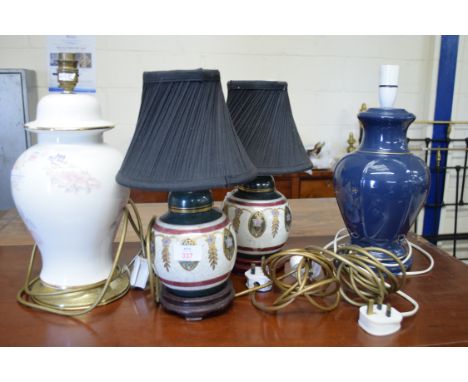 FOUR MODERN CERAMIC BASED TABLE LAMPS