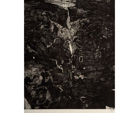 Janssen, Horst (1929-1995) "Alter Berg" 1964, Radierung, u.r. sign., außerhalb der Auflage von 25, kleine Randdefekte, Brocks