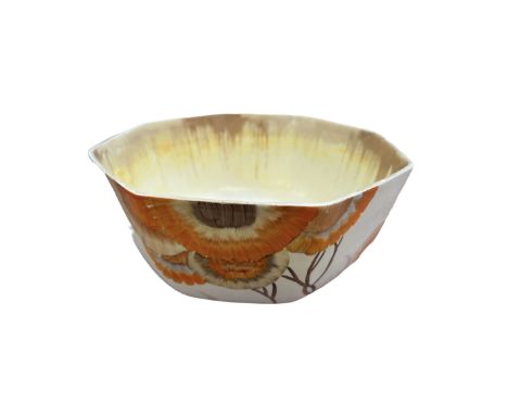 Clarice Cliff bizarre pottery Rodanthe octagonal bowl Diameter 25 cm Height 12 cm 