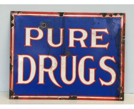 Pure drugs enamel sign 