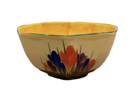 Clarice Cliff Bizarre crocus hand painted bowl Diameter 16 cm 