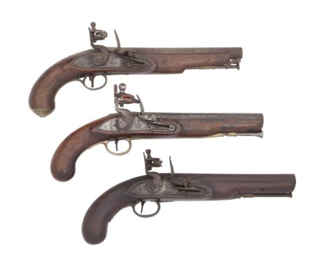 An 18-Bore Flintlock Commercial New Land Pattern Service Pistol, And A 20-Bore Flintlock Pistol Of Service TypeThe First Sign