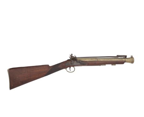 A Brass-Barrelled Flintlock BlunderbussSigned D. Wilkinson, London, Circa 1820With two-stage barrel turned and belled at the 