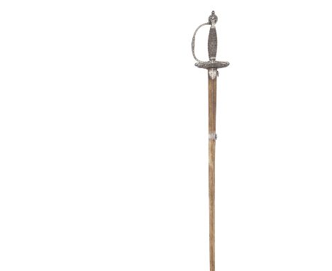 An English Silver-Hilted Small SwordLondon Silver Hallmarks For 1775, Maker's Mark Of William KinmanWith slender tapering bla