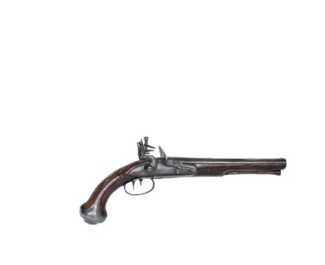 A 16-Bore Flintlock D.B. Carriage Pistol By James Barbar of London, Circa 1765With re-browned sighted barrels, unusual groove