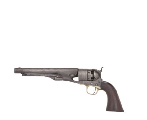 Colt 1860 Model Army Percussion Revolver No. 33262 For 1862The barrel with New-York address, action cut for a shoulder-stock,