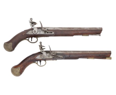 A 25-Bore Flintlock 1801 Pattern Long Sea Service PistolEarly 19th CenturyWith plain barrel (light surface rust) and tang, bo