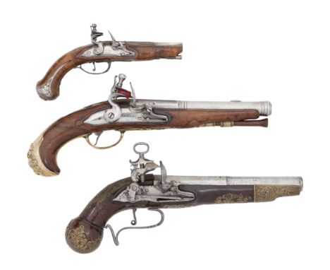 A Fine And Rare Italian 120-Bore Flintlock Silver-Mounted Pocket PistolSigned Acqua Fresca, Mid-18th CenturyWith two-stage si