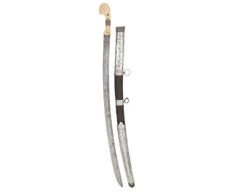 A Caucasian Shasqua18th/19th CenturyWith earlier slightly curved blade double-edged at the point and cut with two fullers alo