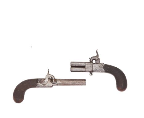 A 90-Bore Percussion Box-Lock Turn-Over Pocket Pistol, And A 40-Bore Percussion Box-Lock Pocket Pistol The First Signed W.B. 