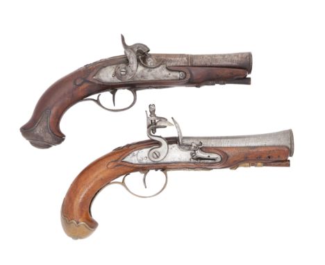 A Liège Flintlock Blunderbuss-PistolBy Velu, Late 18th CenturyWith etched twist barrel turned around the flared muzzle and at