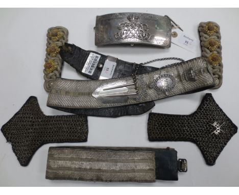 A Fine Silver-Mounted Flap Pouch And Shoulder-Belt Of An Officer In the 19th Bengal Lancers (Fane's Horse)Unmarked, Circa 190