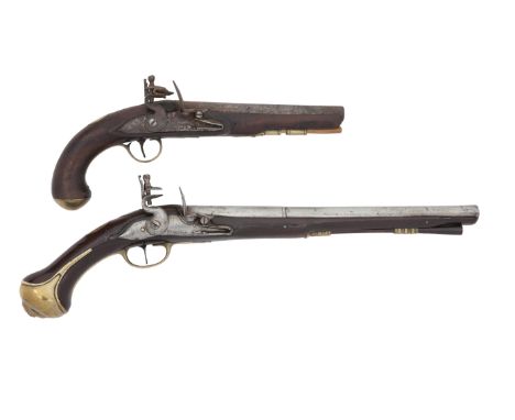 A 25-Bore Flintlock Brass-Mounted PistolBy Ketland &amp; Co., London, Late 18th CenturyWith plain barrel engraved 'London' an