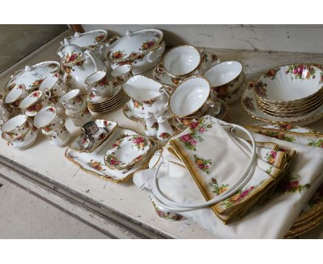 Large Collection of Royal Albert ' Old Country Roses ' including 3 Lidded Twin Handled Tureens, Teapot, 9 Tea Cups, 9 Tea Sau