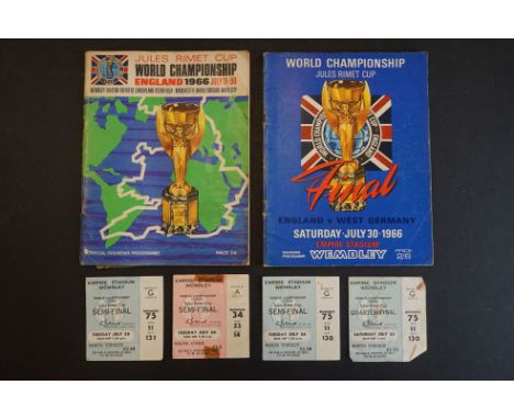 World Cup 1966 - England v W Germany Final programme, with team lineups written in ink, a tournament programme, an England v 
