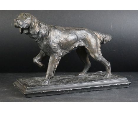 Austin Sculpture Model of a Gun Dog on Plinth Base, 42cms long 