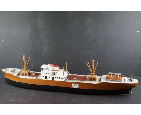 Scratch Built Wooden and Painted Model of a Ship, 83cms long