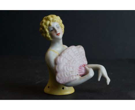 Large ceramic pin doll in the form of an Art Deco style figure 