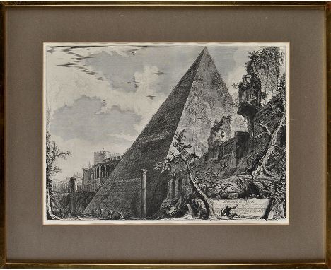 Giovanni Battista Piranesi
(Italian 1720-1778)
"THE PYRAMID OF CAIUS CESTIUS" (Hind 36)
signed in the plate
etching from the 