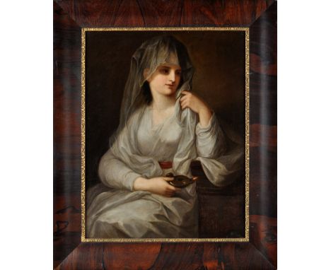 ***** Bewick, SRA
(19th Century)
PORTRAIT OF VESTA HOLDING AN OIL LAMP
signed
oil on canvas
66.5 x 51.5cms; 26 x 20 1/4in.