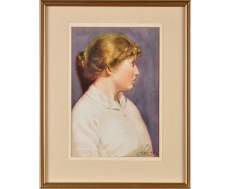 Mary Burrow
(1886-1969)
PORTRAIT OF THE ARTIST
signed and dated 1916
watercolour
35.5 x 24cms; 14 x 9 1/2in.