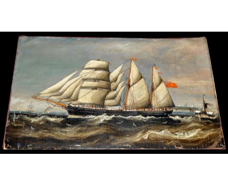 G*** Rob(erts?)
(19th Century)
A PORTRAIT OF THE BARQUE MARY ANN OF SUNDERLAND, WITH JOSEPH WOODRUFF COMMANDER, LEAVING THE T