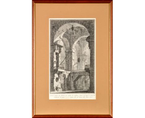 Giovanni Battista Piranesi
(Italian 1720-1778)
"OPERE VARIE DI ARCHITETTURA" plates 1-6: GALLERIA GRANDE DI STATUE, CARCERE O