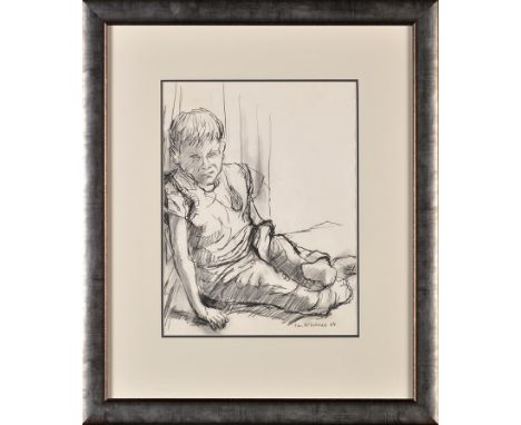 Thomas "Tom" McGuinness
(1926-2006)
PORTRAIT OF THE ARTIST'S SON
signed and dated '64
charcoal
45.5 x 34.5cms; 17 1/2 x 13 1/
