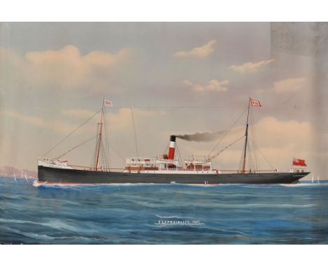 20th Century Italian School
A PORTRAIT OF THE SS. SPECIALIST IN THE BAY OF NAPLES
inscribed and dated 1901
gouache
49 x 70cms