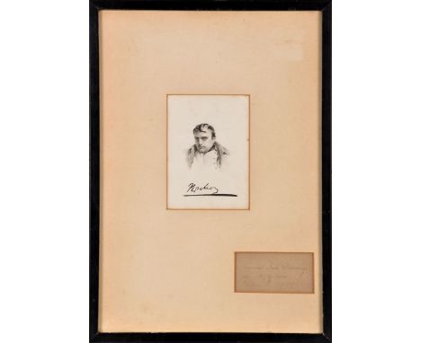 H*** Gibson
(19th Century)
A MINIATURE PORTRAIT OF NAPOLEON BONAPARTE
signed, inscribed and dated 1877 on a label matted with