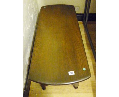 ERCOL TABLE. Ercol oval dropleaf coffee table, L ~ 108cm