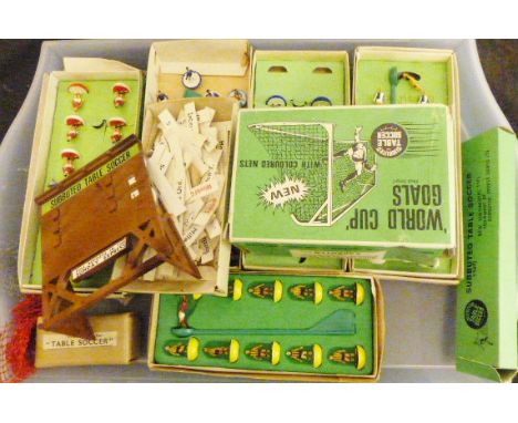 MIXED SUBBUTEO. Tray of mixed vintage Subbuteo items to include boxed teams.