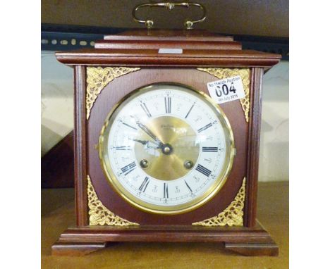 BENTIMA MANTEL CLOCK. Wood cased chiming Bentima eight day mantel clock